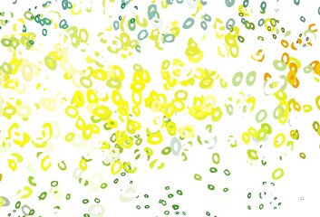 Light Green, Yellow vector pattern with spheres.