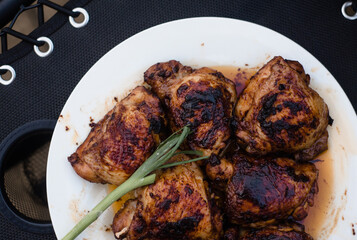 Pan Grilled Chicken Thighs