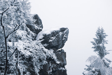 Góry Stołowe narożnik zimą - obrazy, fototapety, plakaty