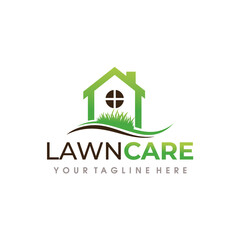 Lawn Care Logo. Lawn Services Logo Design Vector