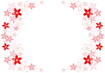 桜の花をランダムに散らした背景イラスト