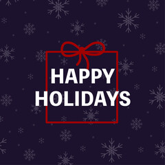 Happy Holidays banner with gift box