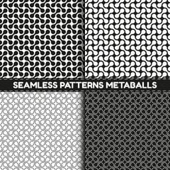 Seamless Pattern Background Metaballs - Vector Illustrations Set - Isolated On Black And White Background