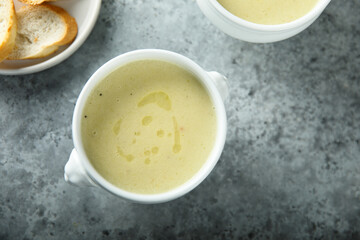Celery asparagus soup with truffle oil