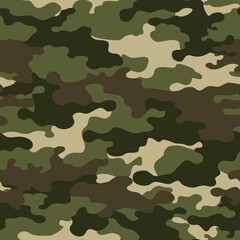Camouflage classic green seamless pattern. Military texture. Abstract background