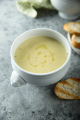 Celery asparagus soup with truffle oil