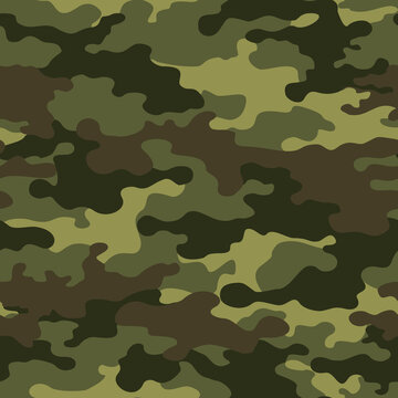 Camouflage classic green seamless pattern. Military texture. Abstract background