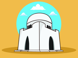 Mizar e Quid Mausoleum of Muhammad Ali Jinnah Karachi Sindh Pakistan vector illustration design
