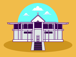 Quaid Muhammad Ali Jinnah residency in Ziarat Baluchistan vector illustration design.