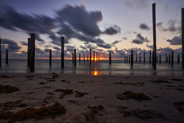 Sunset on the beach of Petten on the Dutch North Sea