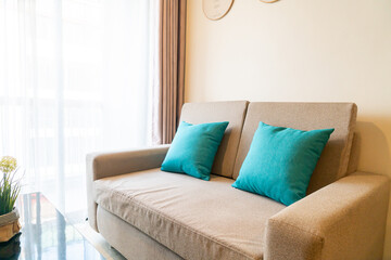 comfortable pillows decoration on sofa