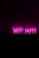 Pink neon sign why not?. Trendy style. Neon sign. Custom neon. Home decor.
