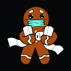 Quarantine Funny Cookies With Toilet paper and Mask awesome design
