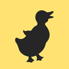 Small cute baby duck vector icon
