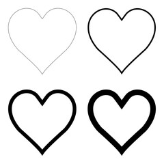 Like heart symbol icon contour, outline . Live webcast webinar, chat. Vector social network black graceful heart web button