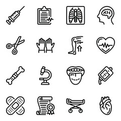 Obraz premium Medical and Healthcare Solid Icons 