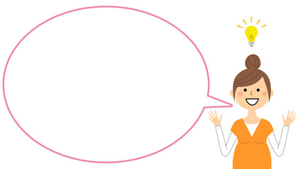 ひらめく妊婦　ふきだし