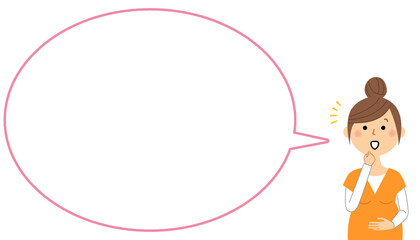 気付く妊婦　ふきだし