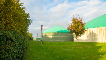 A biogas plant is used to generate biogas by fermenting biomass