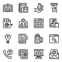 
Pack of Finance Books and Innovation Glyph Icons 
