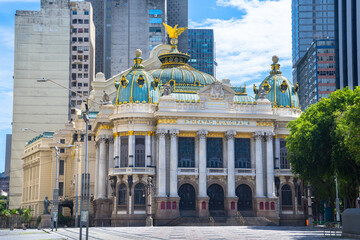 Beautiful view of Theatro Municipal Opera House ( Municipal Theater) - Rio de Janeiro, Brazil
