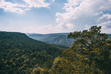 Landscape of the Prades mountains, in Tarragona, Spain.