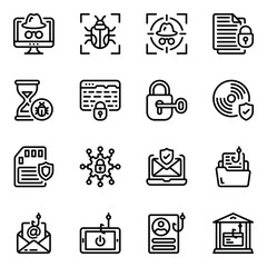 
Pack of Cyber Hacking Solid Icons
