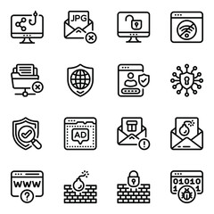 
Cyber Threat and Phishing Solid Icons
