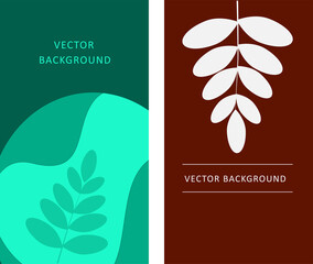Modern banner template for Social network. Abstract background with plant elements. Vector illustration