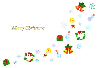 手書き水彩のクリスマスイラスト素材