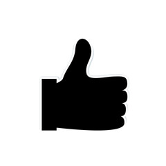 Thumbs up icon isolated on white background. Trendy thumbs up icon in flat style. Template for web site, social network, app, ui and logo. Thumbs up vector	