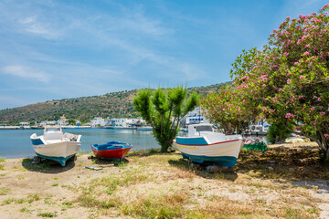 Fototapeta na wymiar Pari Village view in Nisyros Island. Nisyros Island is populer tourist destination on Aegean Sea.