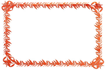 Obraz premium Cadre bois motifs feuilles d’olivier