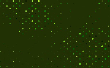 Light Green vector pattern with spheres. Illustration with set of shining colorful abstract circles. Design for business adverts.