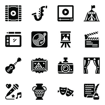 
Pack of Musical Instruments Glyph Icons 
