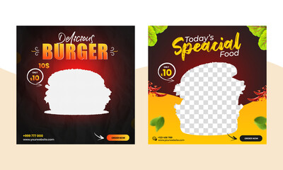 Delicious Burger social media post design for your business.
