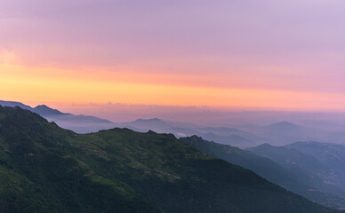 Fototapeta na wymiar Sunset on the Black Sea plateau