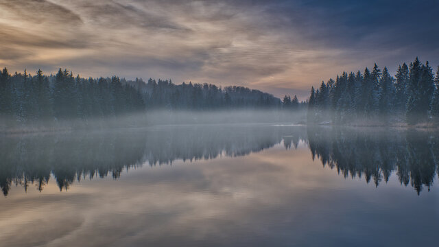 Morgennebel über dem See © Gina Bromá