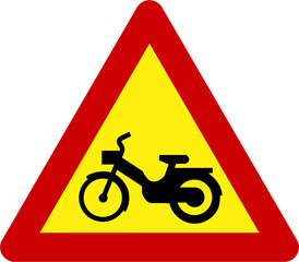 Warning sign with motorcycle