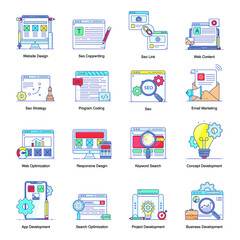 
Pack of Seo Flat Icons 
