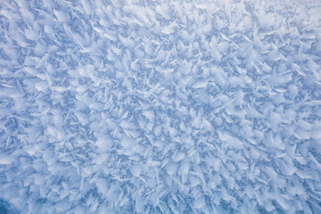 frost patterns on ice. Beauty in nature