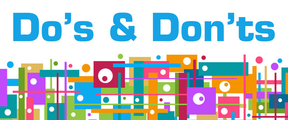 Dos And Donts Colorful Random Squares Bottom Background Text 