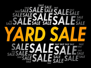 YARD SALE word cloud collage, business concept background