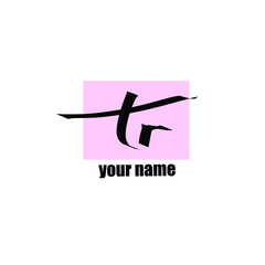 t r tr Initial handwriting or handwritten logo for identity