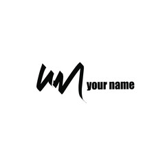 V M VM Initial handwriting or handwritten logo for identity