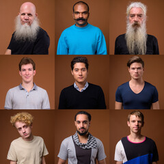 Collage of multi ethnic and mixed age men