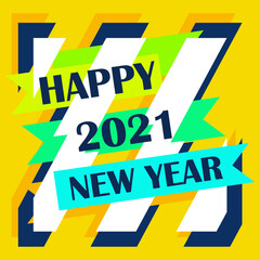 vector illustration of happy 2021 new year