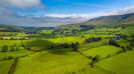 Yorkshire Malham Countryside Aerial drone shot