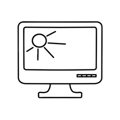 Creative composition with a close-up of a contour icon on a white background. Graphic design. Vector. An icon for creativity, art, learning, and society.