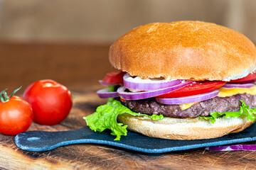 hamburger on a plate